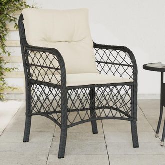 vidaXL Vidaxl - Sillones De Jard&iacute;n Con Cojines 2 Uds Rat&aacute;n Sint&eacute;tico Negro