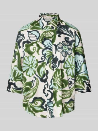 Christian Berg Hemdbluse mit verdeckter Knopfleiste in Dunkelgruen, Gr&ouml;&szlig;e 40