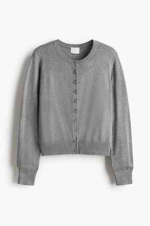 H&M Knitted Cardigan in Gray Melange at Nordstrom, Size Xx-Large