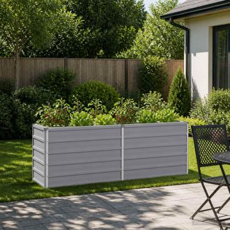 vidaXL Vidaxl Letto Rialzato Da Giardino Grigio 160 X 40 X 55 Cm