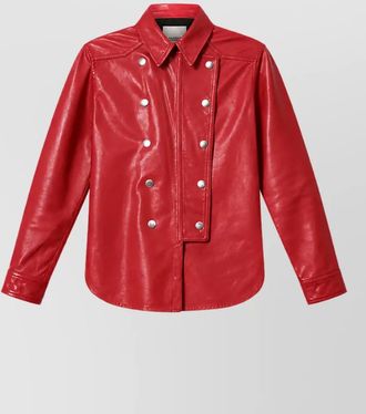 Isabel Marant lambskin double-breasted leather shirt jacket
