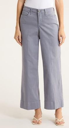 NYDJ Teresa High Waist Wide Leg Ankle Jeans in Shadow Blue at Nordstrom Rack, Size 12