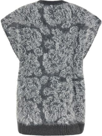 Nude Abstract Jacquard Wool Blend Sweater - Gray