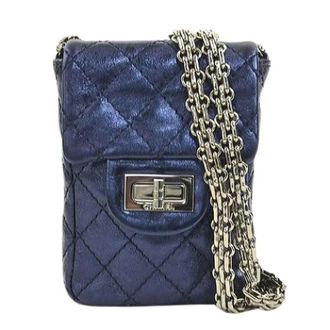 Chanel Pre-owned Cross Body Bags, female, Blue, Size: ONE SIZE Pre-owned Vintage Pouch Shoulder Bag