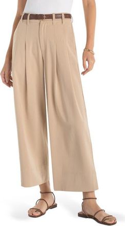 Liverpool L.A. Pleated High Waist Ankle Wide Leg Pants in Cappuccino at Nordstrom, Size 10