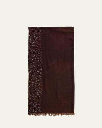 Faliero Sarti Dania Sequined Ombre Wool-Silk Scarf