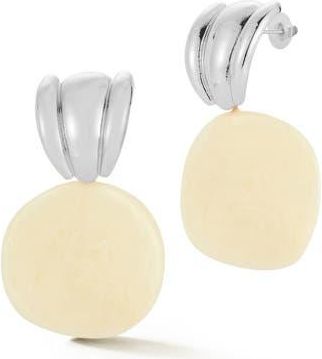 Sphera Milano Resin Statement Drop Earrings in Silver/cream at Nordstrom Rack