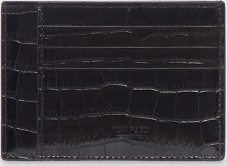 Tom Ford Portafoglio uPortacarte di credito Tom Ford in pelle stampa cocco omo Tom Ford