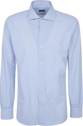 Barba Neck Shirt - Heren - Zakelijke Overhemden - Blauw - 4XL - Katoen - Overhemden