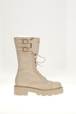 Dior Womens Boots D-Trap Low Beige Calf Leather