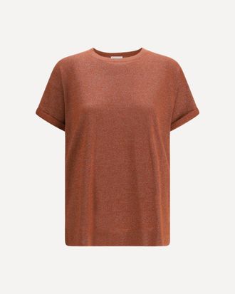 Brunello Cucinelli Cashmere glitter T-shirt Female XL