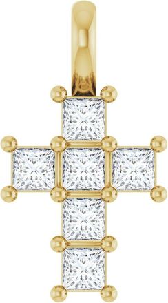 Diamond2Deal 14k Gold Princess Cut 1/4ct Lab-Grown Diamond Pendant