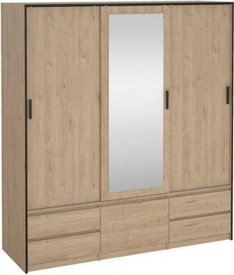 Dmora Armadio multiuso grande Agnes, Mobile multifunzionale, Mobiletto scarpiera, Guardaroba porta scarpe, 181x60 h200 cm, Rovere - Dmora