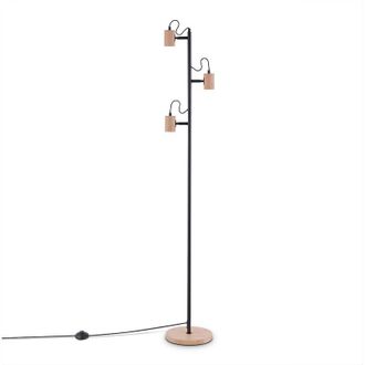 Paco Home Lámpara Mesa Mesilla E14 De Pie Minimalista Escandin. E27 Madera Pie Lámpara de pie, Natur (Ø23,5 cm) (de) - Paco Home