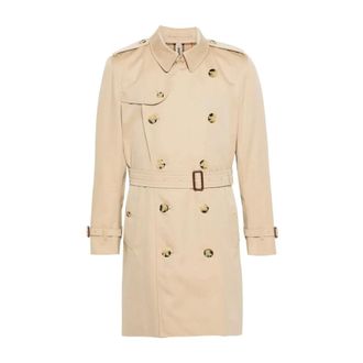 Burberry Trench Coats, male, Beige, Size: L M RW D Breasted
