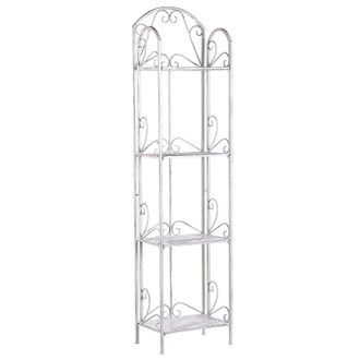 Beliani Beliani - Estanter&iacute;a De Metal Blanco 166 Cm Almacenaje 4 Baldas Vintage Valdivia