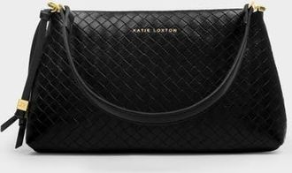 Katie Loxton Nova Woven Texture Clutch in Black at Nordstrom