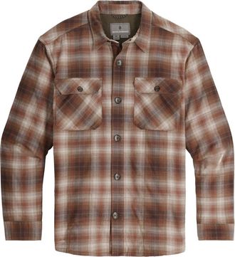 Royal Robbins Snowcap Plaid Fleece Lined Shirt in Seal Brown Plaid at Nordstrom, Size Xx-Large