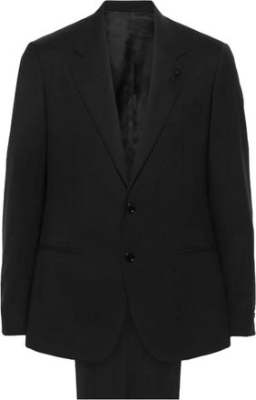 Lardini Wollen pak met gekerfde revers - Heren - Business pakken - Zwart - L - Wol - Kostuums