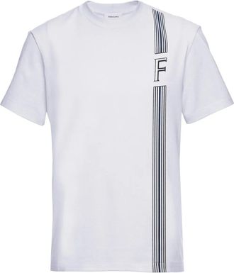 Ferragamo Ferragamo Stripe-Print Cotton T-Shirt