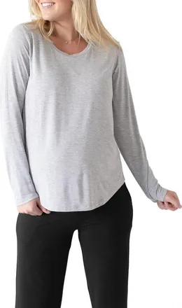 Kindred Bravely Maternity & Nursing Long Sleeve T-shirt in Grey Heather at Nordstrom, Size X-Small