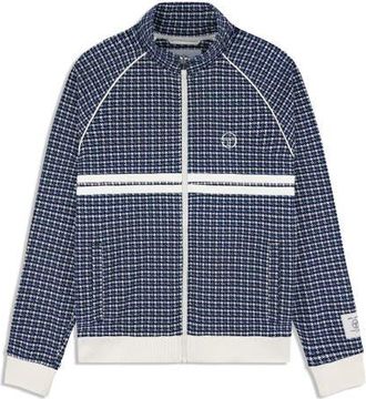 Sergio Tacchini Dallas Houndstooth Track Jacket in Maritime Blue at Nordstrom, Size Xxx-Large