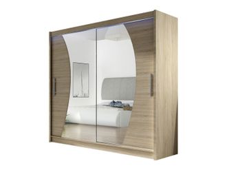 Mirjan24 Armario Closico 115, Roble Sonoma, 215x180x58cm, Puertas De Armario: Correderas, N&uacute;mero De Estantes: 0, Led