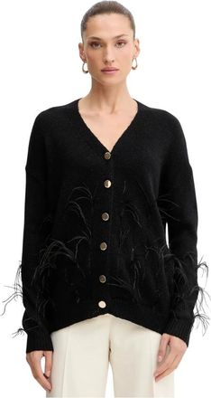 Fracomina Dames, Truien, Zwart, Maat: XS Leer