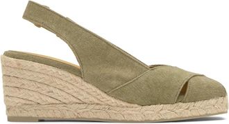 Castaner Diana Espadrille Wedge - Dames - Sleehakken - Groen - 36 EU - Katoen - Schoenen