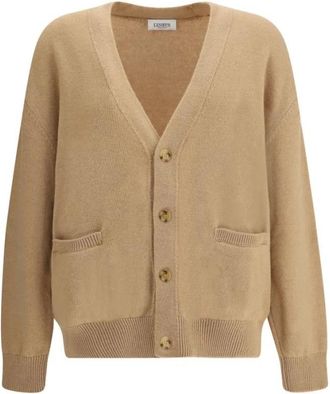 Laneus Oversized Wrap Cardigan - Heren - Vesten - Beige - S - Wol - Truien & Vesten