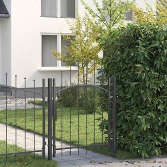 vidaXL Puerta De Jard&iacute;n, Puerta De Cerca Con Cerradura Gris Vidaxl