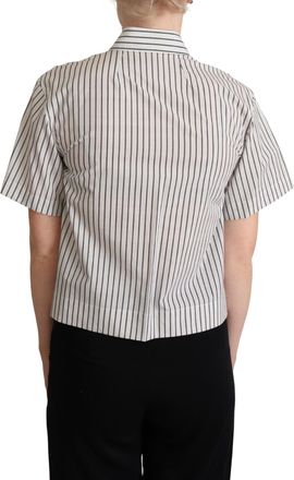 Dolce & Gabbana Womens Striped Cotton Shirt White