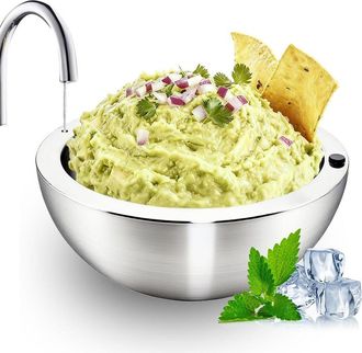 No Brand Ensaladera - Capacidad De 1 Litro, Ensaladera/bol De Ensalada De Acero Inoxidable Con Aislamiento T&eacute;rmico, Perfecta Para Fiestas Y Tambi&eacute;n Apta Para C