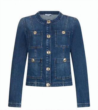 Liu Jo Faded Denim Mandarin Collar Jacket