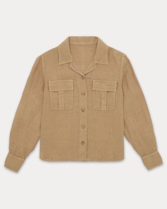 Fortela Bia Linen Shirt in Beige at Nordstrom, Size 42
