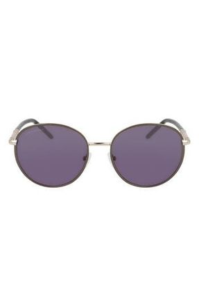 Longchamp 53mm Gradient Round Sunglasses in Gold/khaki at Nordstrom Rack