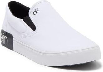 Calvin Klein Ryor Slip-On Sneaker in White Fabric at Nordstrom Rack, Size 10.5