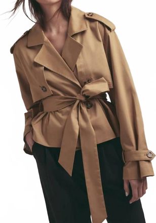 Favorite Daughter Cropped Charles Trench Coat In Sand