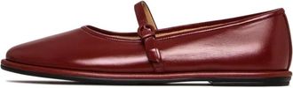 Cesare Gaspari Tijdloze elegantie Mary Jane flats - Rood - Dames - Ballerinas - Rood - 37 EU - Leer - Schoenen