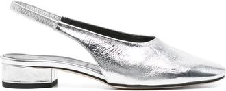Aeyde Dua Crackle Laminated Calf Leather Silver
