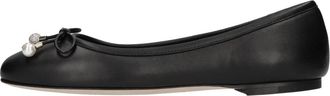 Jimmy Choo London Elme Flat - Dames - Ballerinas - Zwart - 35 EU - Leer - Schoenen