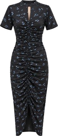Mar De Margaritas Abito Midi con Collo Alto e Chiave - - Dresses - Donna - Nero - M