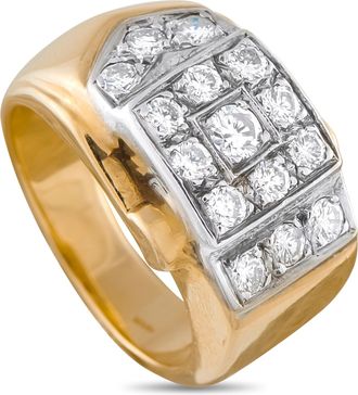 Luxury Bazaar 14K Yellow Gold 0.68ct Diamond Retro Ring MF22-070826
