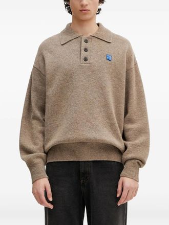Ader Error buttoned polo-neck sweater - men - Fabric - L - Brown
