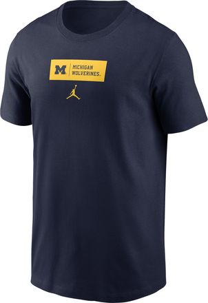 Nike Jordan Mens Michigan Primetime Seasonal Jordan Brand College T-Shirt in Blue | N19941SMWN-BWY