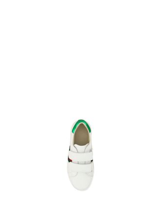 Gucci Boys Sneakers Calf Leather White-Green-Red-Rose Trainers White/green/red/rose