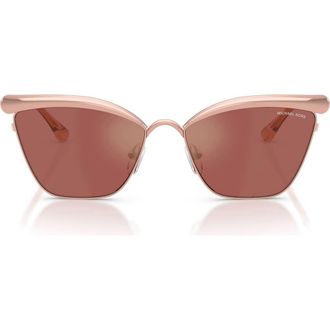 Michael Kors Scottsdale 56mm Cat Eye Sunglasses in Rose Gold /Wine Mirror at Nordstrom