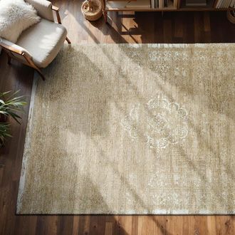 Louis De Poortere Alfombra lavable interior/exterior beige 80x150
