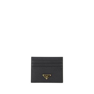 Prada Saffiano Leather Card Holder - female - Prada - Wallets & Cardholders - Black - ONE SIZE - Accessories