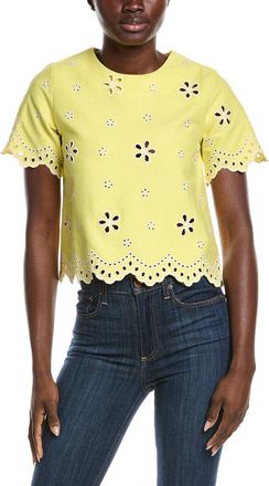 Gracia Embroidered Eyelet Crop Top